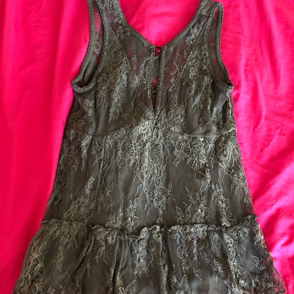 American Eagle Dark Green Lace Top